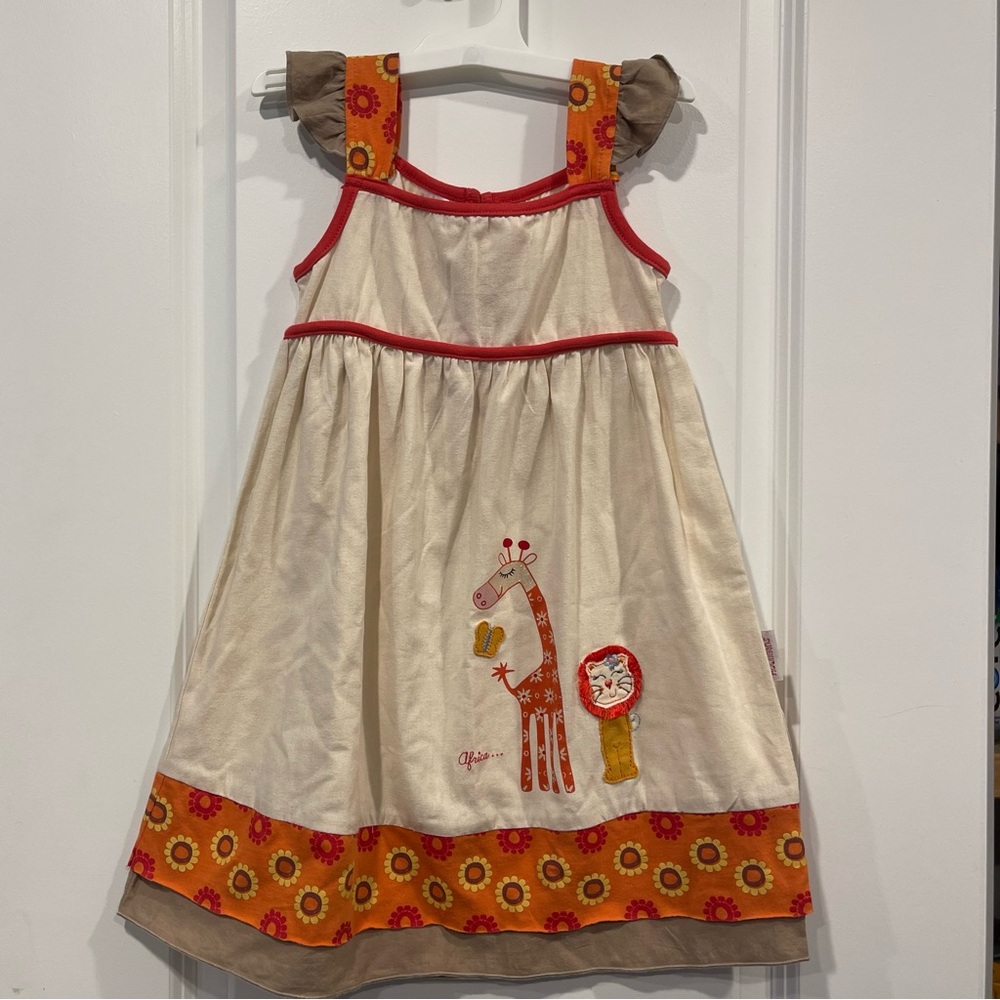 Hooligans Sundress Dress with Giraffe and Lion Design.